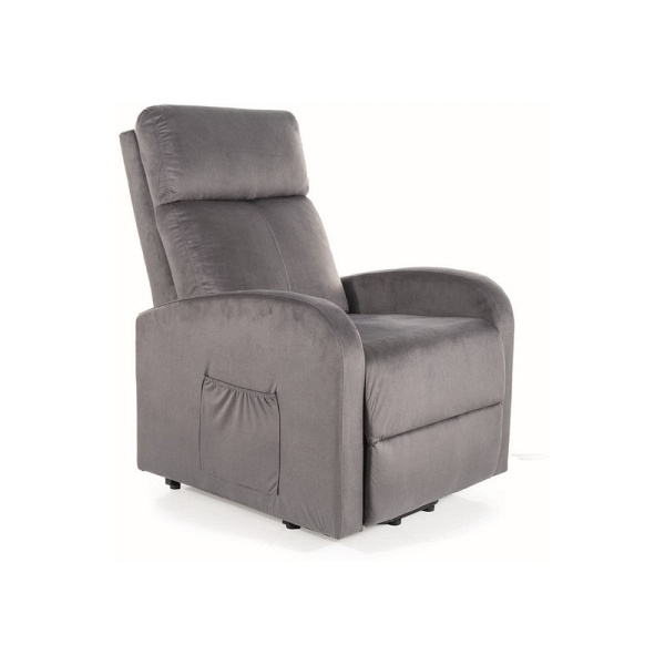 Fotel rozkładany ODYS (funkcja pionizacji) velvet szary bluvel 14 - Signal